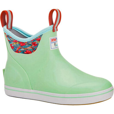 XTRATUF XWAB-3BB Womens 6" Ankle Deck Rubber Boot-Seafoam with Fishewear