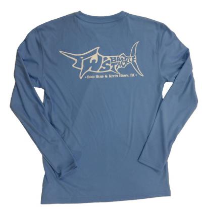 TW's Marlin Outline for Men - Long Sleeve PF Shirt - Delphi Blue