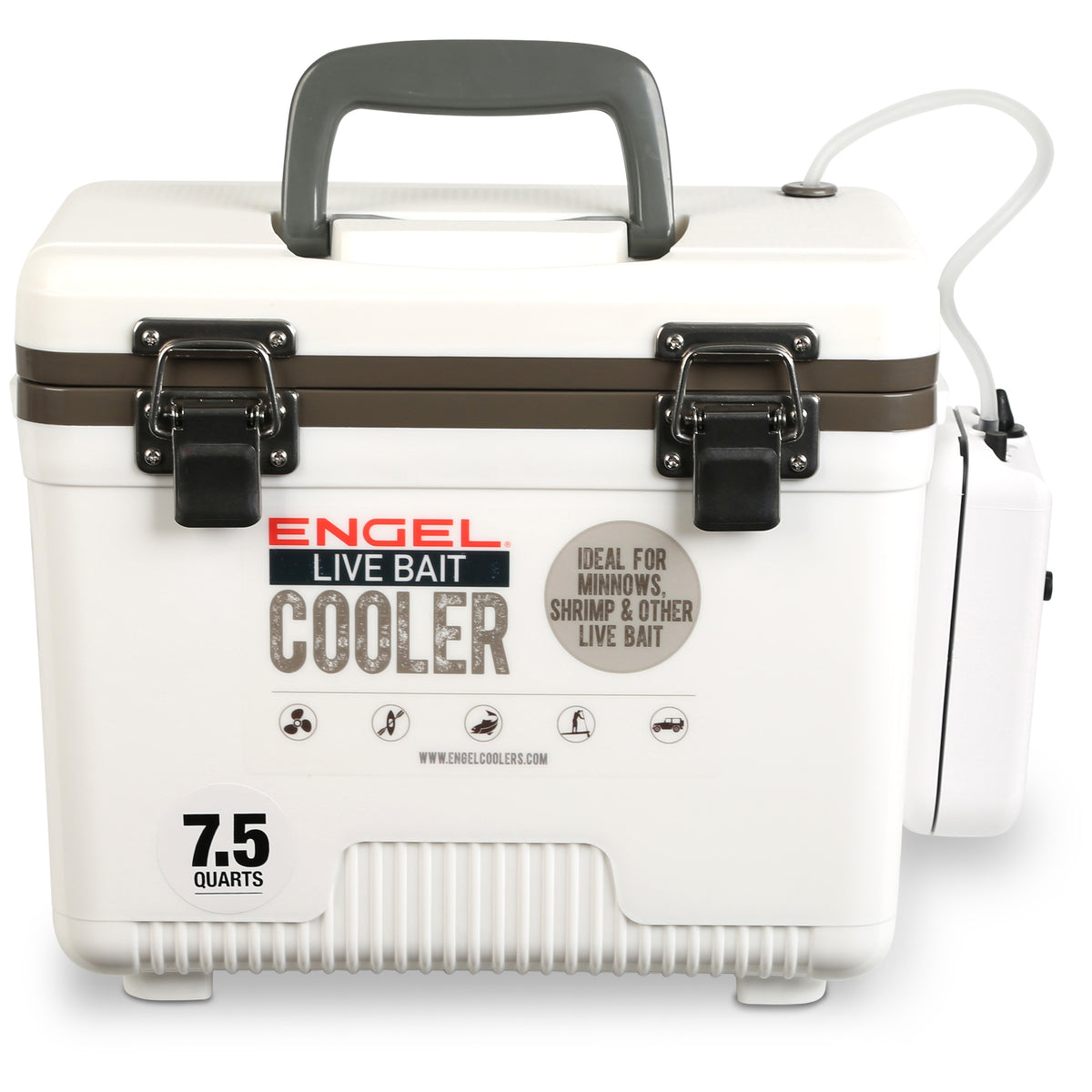 Engel 7.5 Quart Live Bait Drybox/Cooler - White