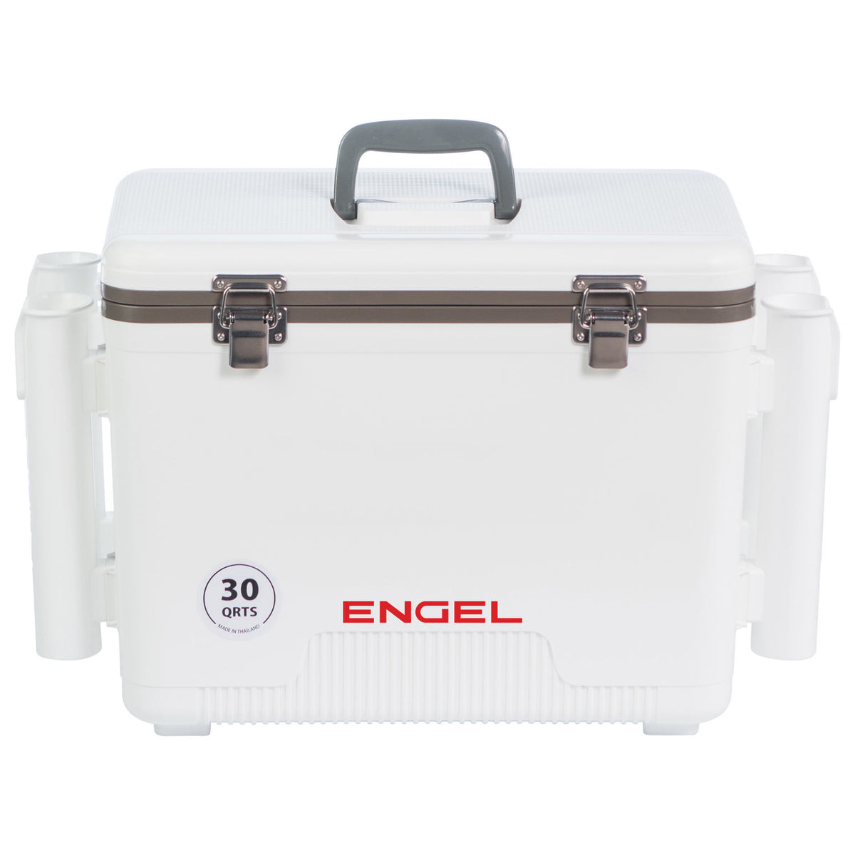 Engel 30 Quart Drybox/Cooler with Rod Holders - White