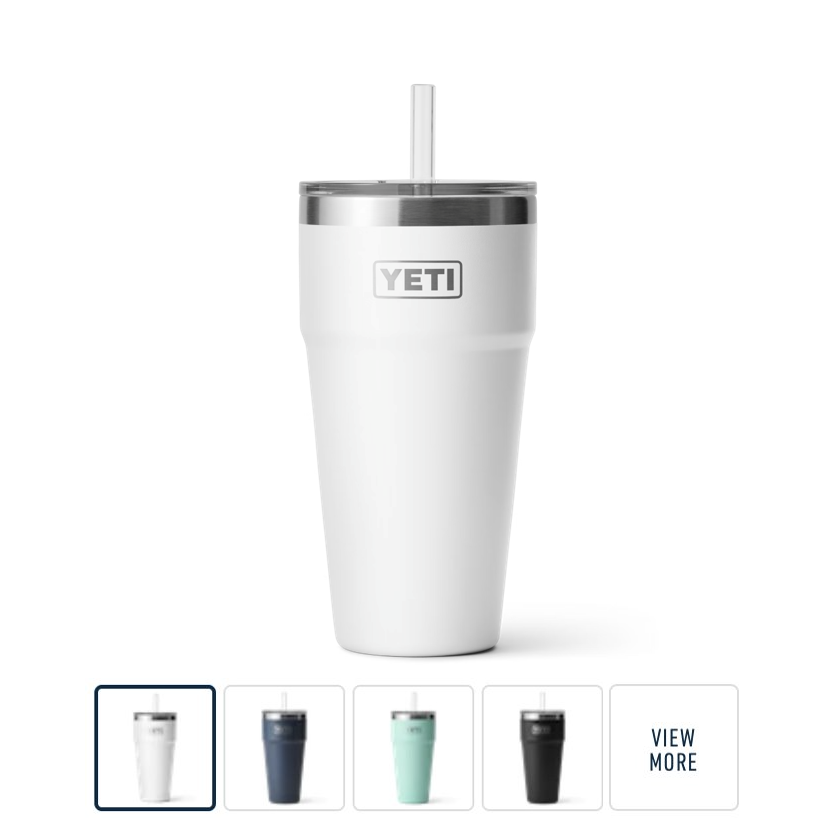 Yeti - 26 oz Rambler Stackable Cup with Straw Lid Black