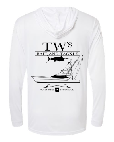 TW's Great Marlin Pursuit for Men - Hooded Long Sleeve Performance 