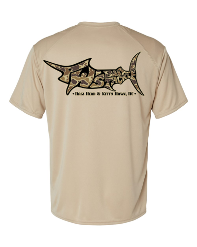 TW's Old School Camo Marlin for Men - Short Sleeve Performance Shirt