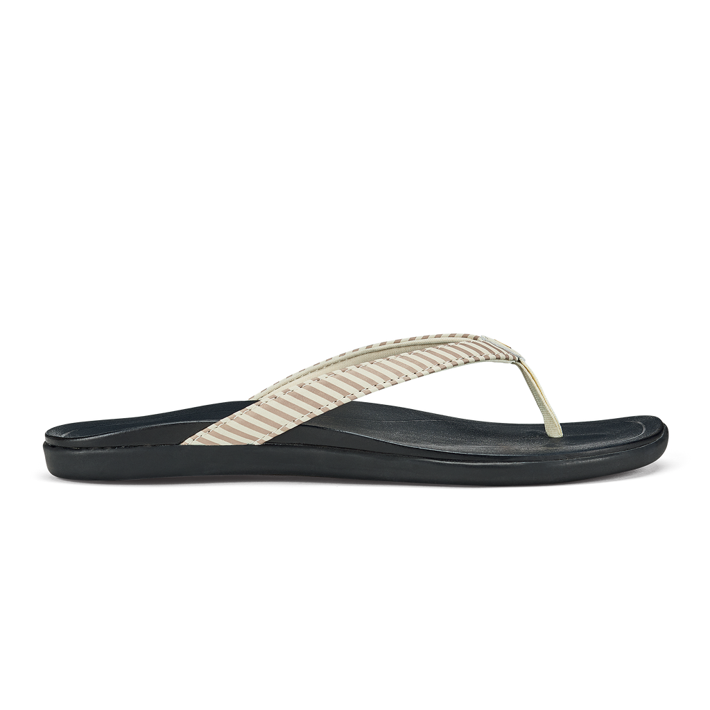 OluKai 20294 Ho'Opio Sandals for Women - Bone/Stripe