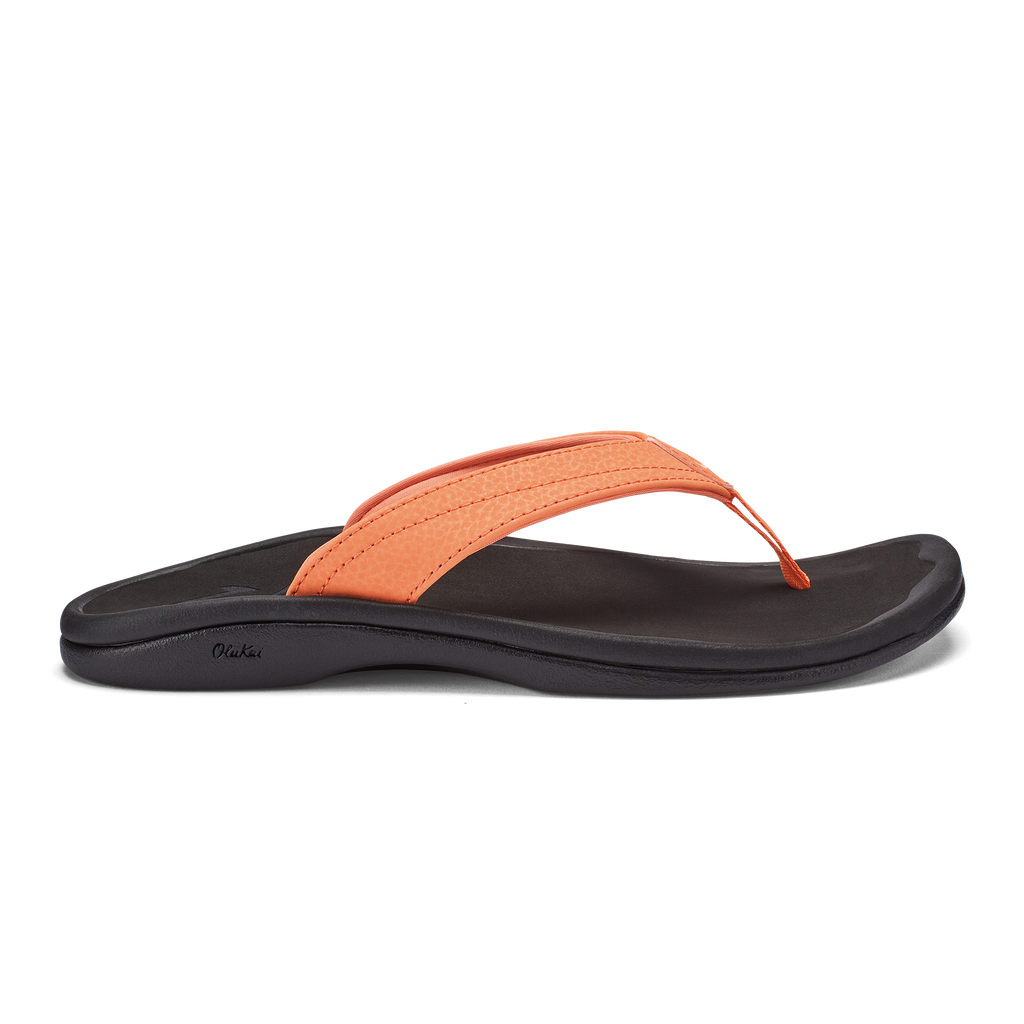 OluKai 20110 'Ohana Sandals for Women - Shell Coral/Black