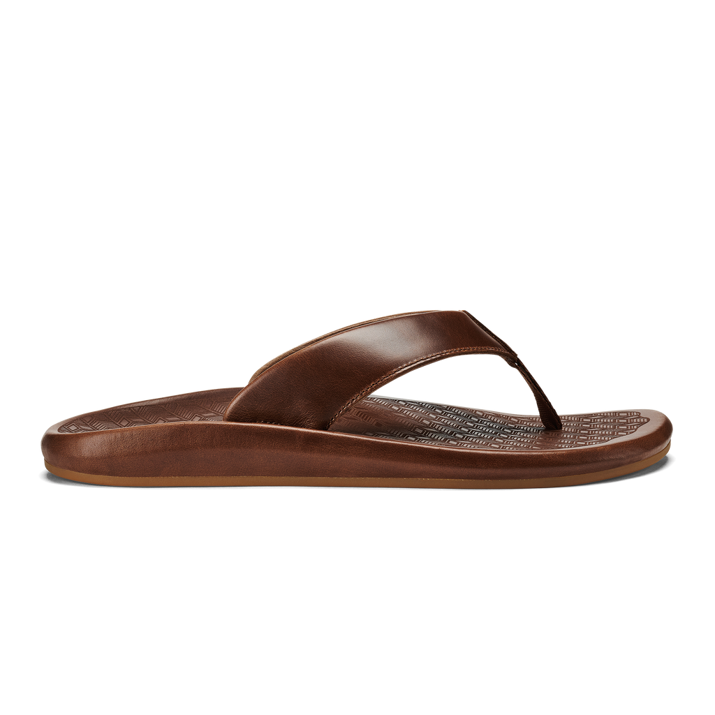 OluKai 10492 'Ilikai Sandals for Men - Toffee/Toffee