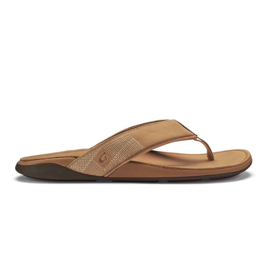 OluKai 10465 Tuahine Sandals for Men - Golden Sand/Golden Sand