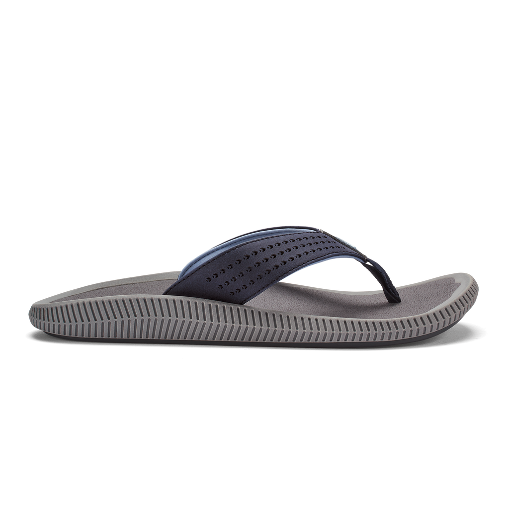 OluKai 10435 Ulele Sandals for Men - Blue/Charcoal