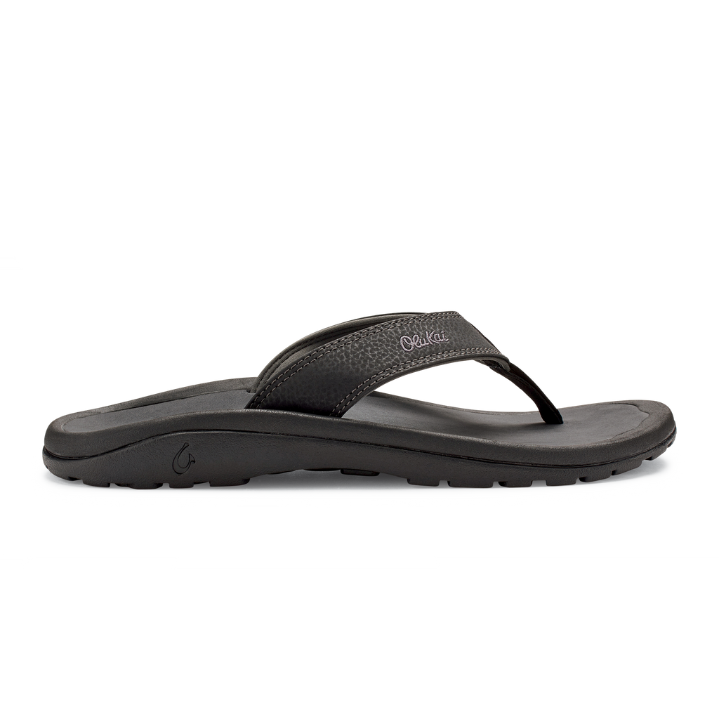 Olukai 10110 'Ohana Sandals for Men - Black/Dark Shadow