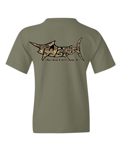 TW's Old School Camo Marlin for Youth - Short Sleeve T-Shirt