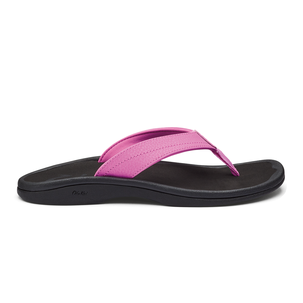 OluKai 20110 'Ohana Sandals for Women - Dragon Fruit/Black