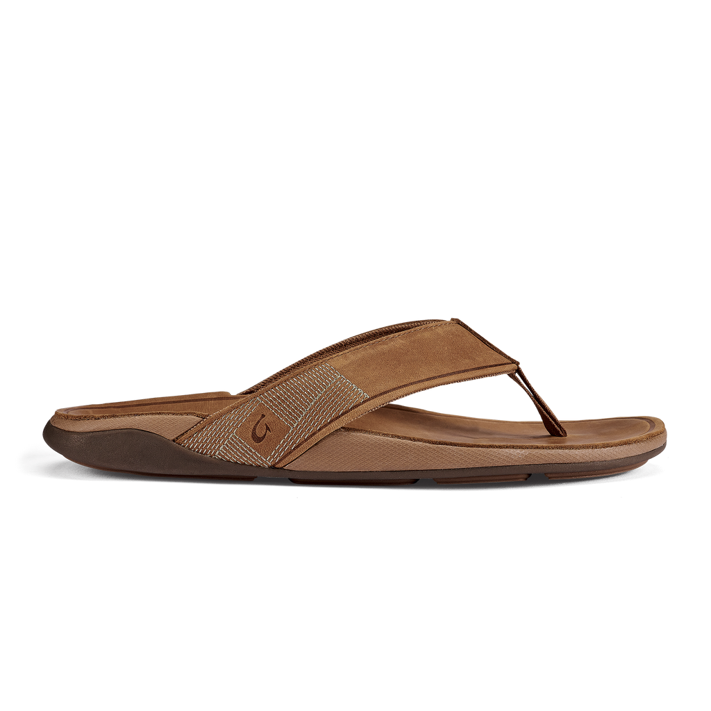 OluKai 10465 Tuahine Sandals for Men - Toffee/Toffee