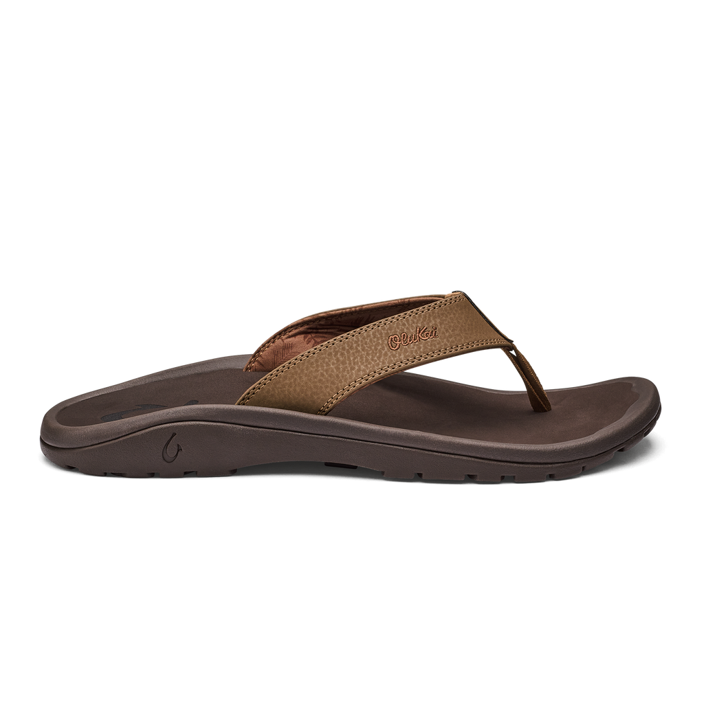 Olukai 10110 'Ohana Sandals for Men - Tan/Dark Java