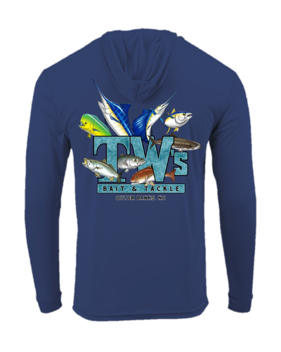TW's Multifish for Youth - Hooded Long Sleeve Performance Shirt