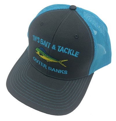 Dolphin Charcoal with Neon Blue Mesh Trucker Cap