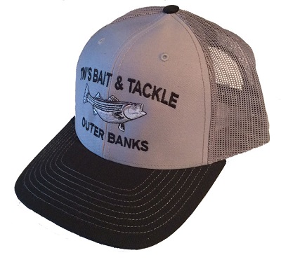 Striper Gray with Charcoal Mesh and Black Bill Cap