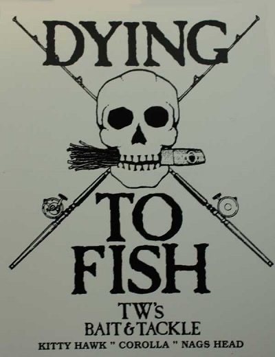 TW's Dying to Fish Black Decal