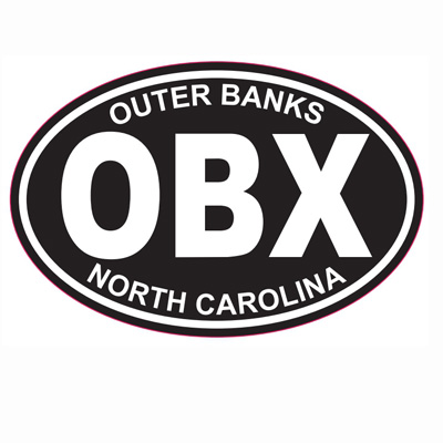 CSS OBX Oval White on Black Large Decal