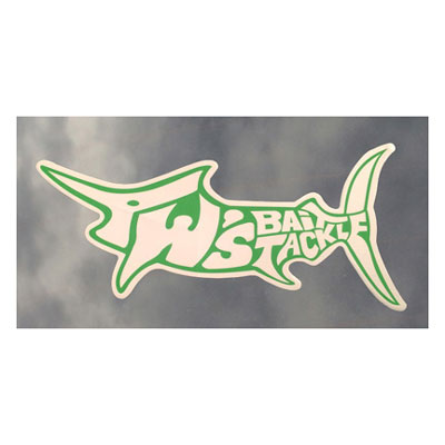 Marlin Outline Green with White Background Decal