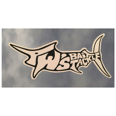 Marlin Outline Black with White Background Decal
