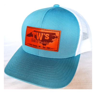 TW's Leather Patch Cap - Columbia Blue/White
