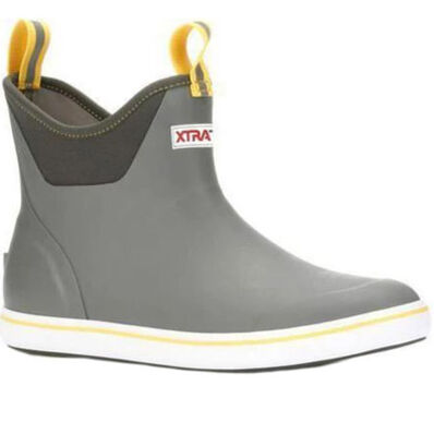 XTRATUF 22735 Mens 6" Ankle Deck Rubber Boot-Gray/Yellow
