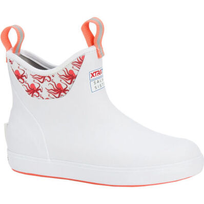 XTRATUF XWAB-101 Womens 6" Ankle Deck Salmon Sisters Rubber Boot-White