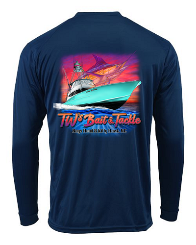 TW's Sunset Marlin for Men - Long Sleeve Performance Shirt